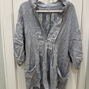 Free People Light Gray/Blue Romper